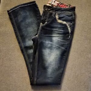 Hydraulic Plaid Accent Jeans